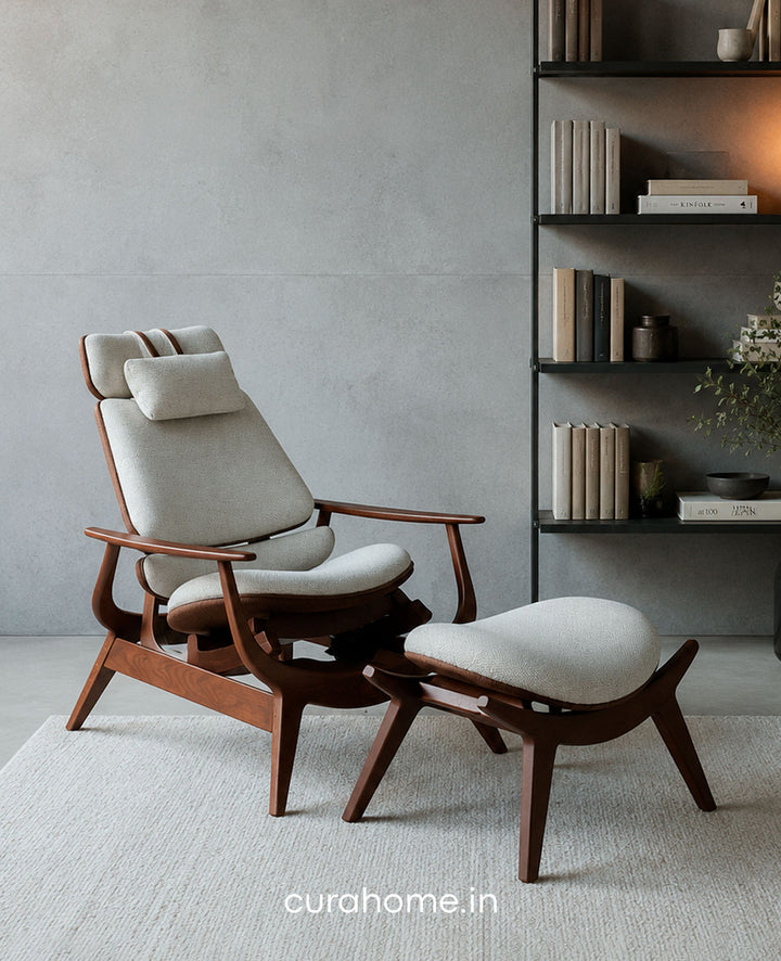 Attham Rocking Chair with Ottoman - CURA HOME - Handcrafted Luxury ...
